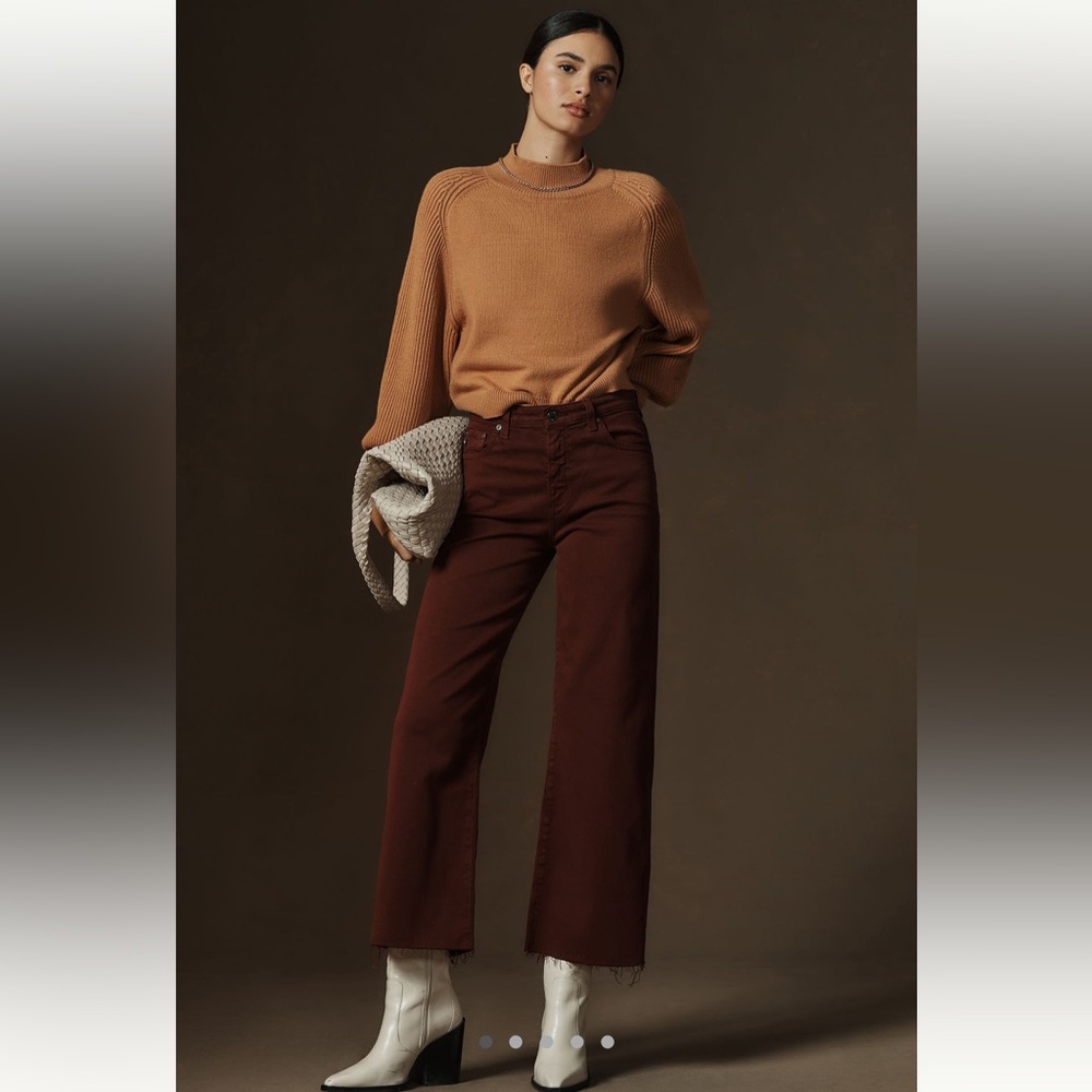 AG Saige High Rise Cropped Wide Leg Jeans 28